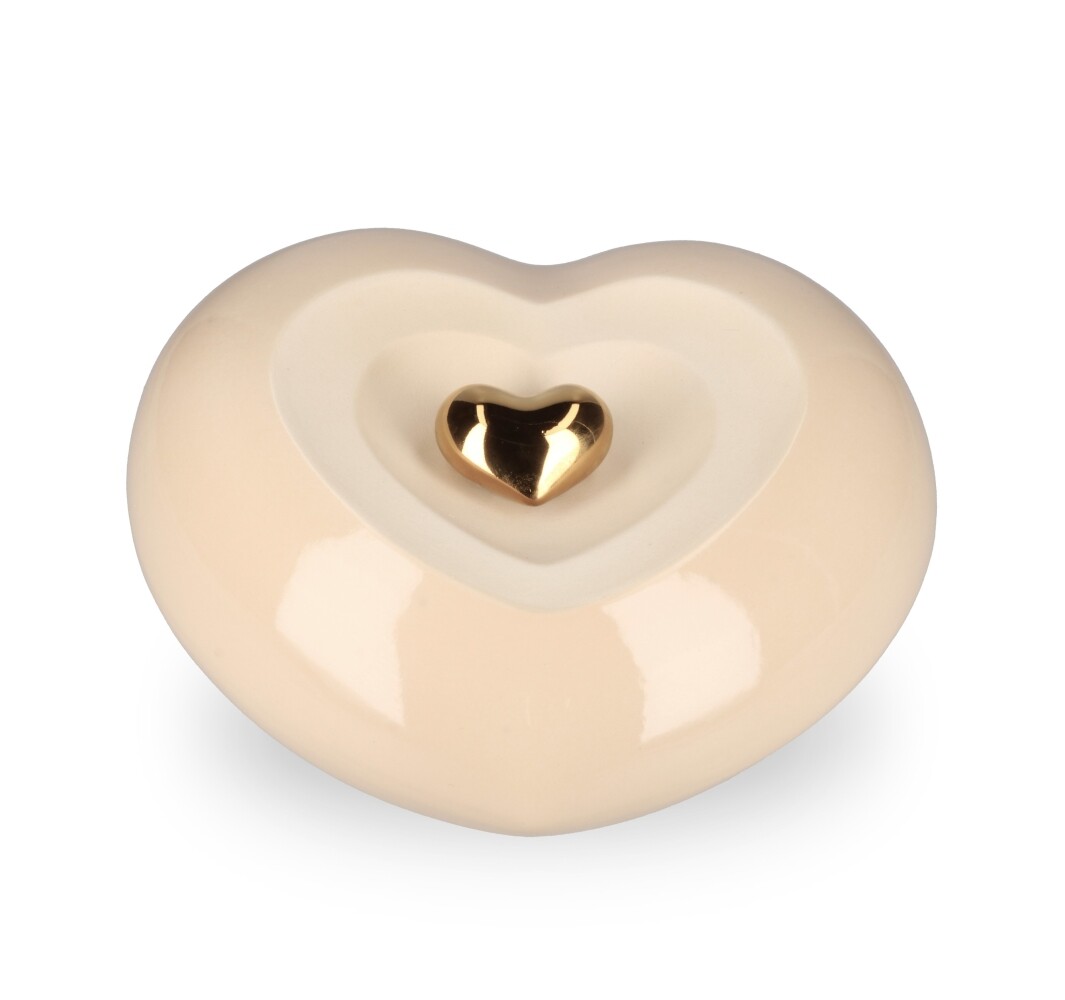 Keramische Urn Hart Beige (3.4 liter)