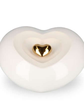 Keramische Urn Hart wit (3.4 liter)