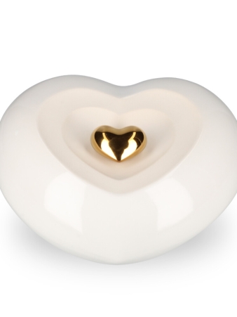 Keramische Urn Hart wit (3.4 liter)