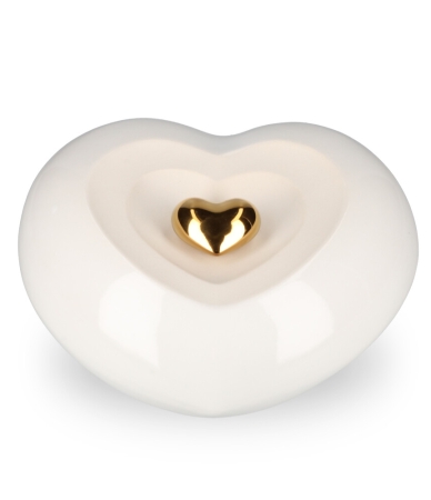 Keramische Urn Hart wit (3.4 liter)