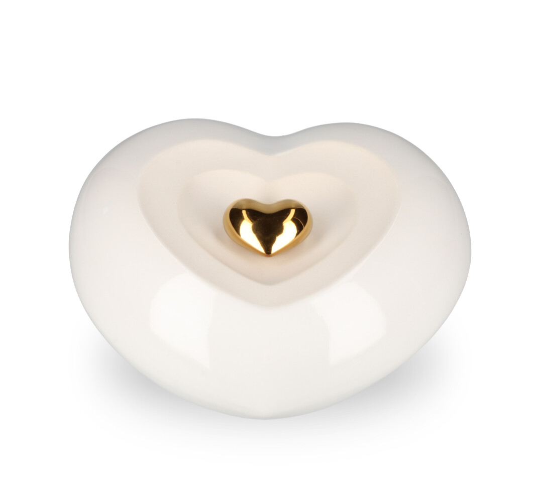 Keramische Urn Hart wit (3.4 liter)