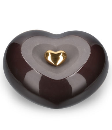 Keramische Urn Hart Bruin/antraciet (3.4 liter)