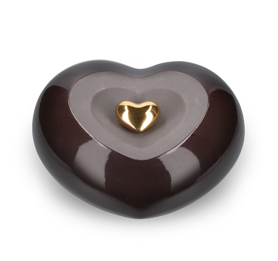 Keramische Urn Hart Bruin/antraciet (3.4 liter)