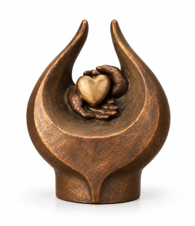 Bronzen urn Hart in Hand ( 3.5 liter)