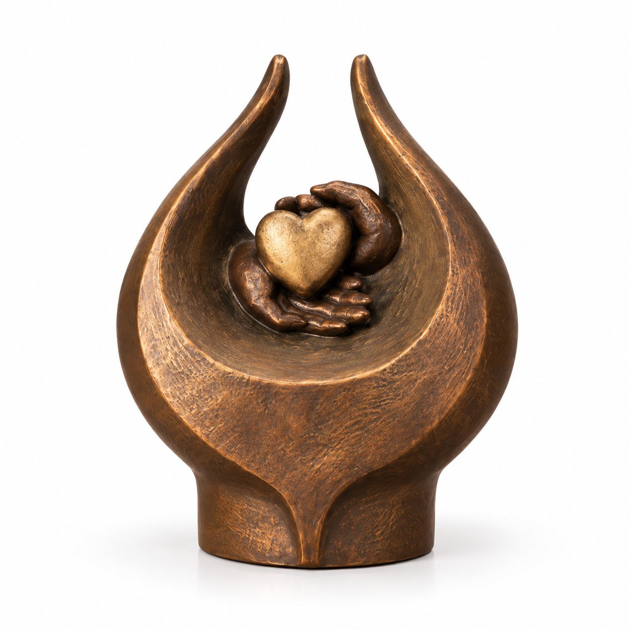 Bronzen urn Hart in Hand ( 3.5 liter)
