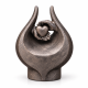 Urn hart in hand zilverkleur ( 3.5 liter)