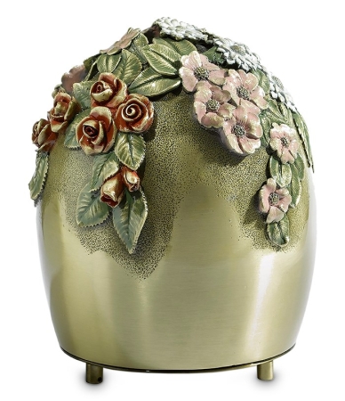 Bronzen urn met gekleurde bloemen ( 4.5 liter)