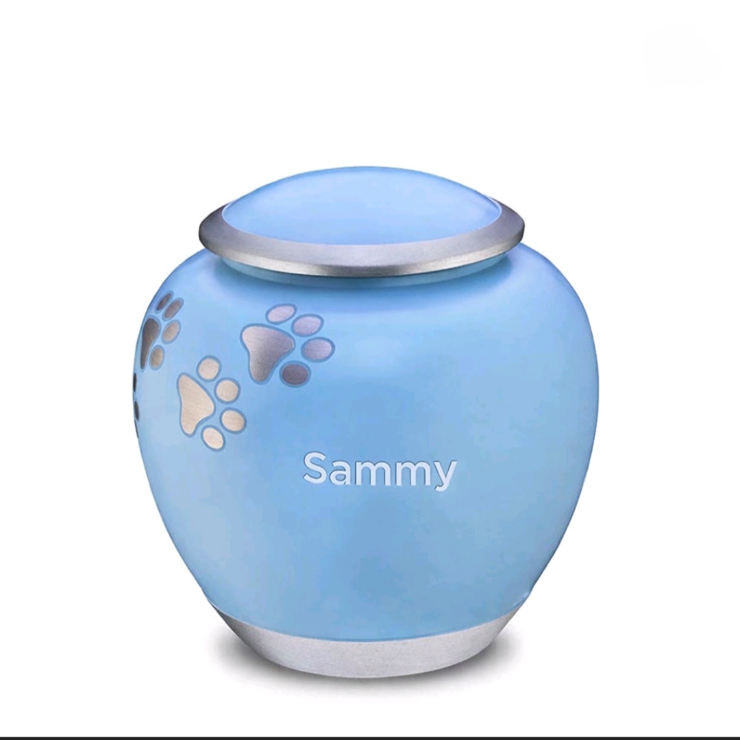 25804 Dierenurn met pootjes - Blue shadow ( 1.4 liter)