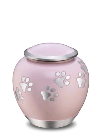 Dierenurn met pootjes - Roze shadow ( 1.1 liter)