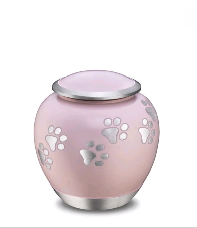 Dierenurn met pootjes - Roze shadow ( 1.1 liter)