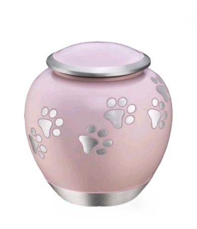 Dierenurn met pootjes - Roze shadow ( 1.4 liter)