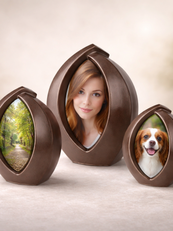 Urn met foto - Donker Bruin