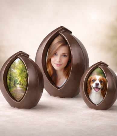 Urn met foto - Donker Bruin