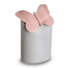 wit roze vlinder urn