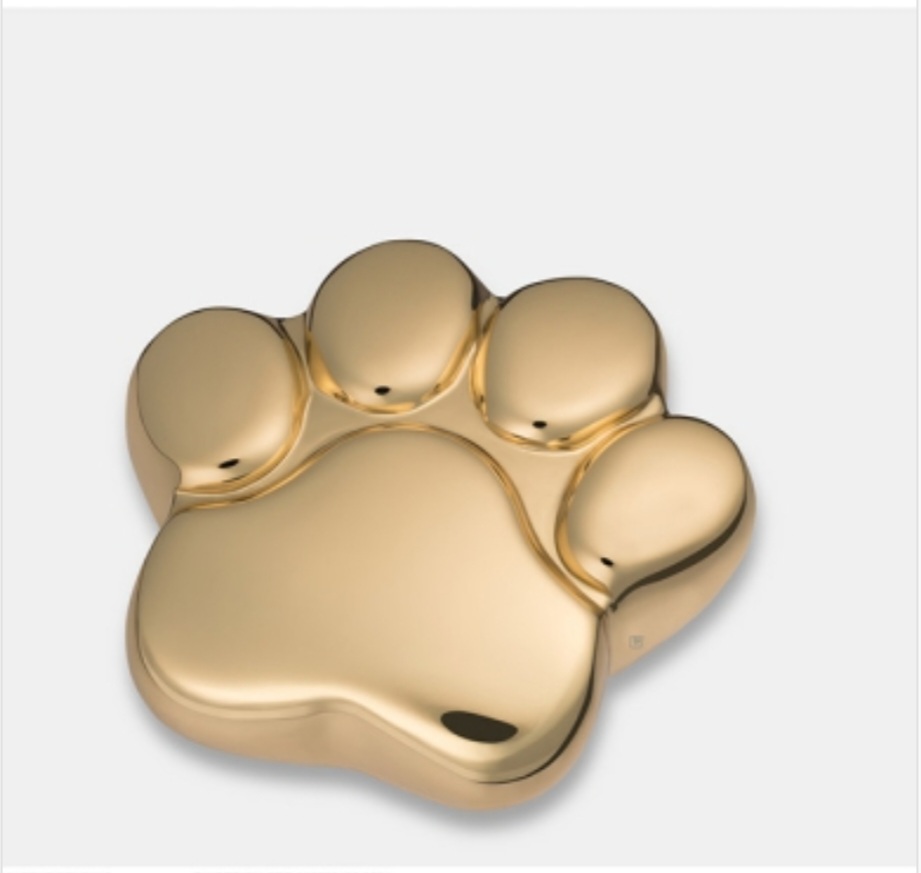 Urn Pootje voor Kat of Hond - Goud Glimmend ( 2 formaten)