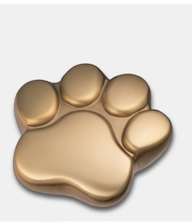 Urn Pootje voor Kat of Hond - Goudkleurig Mat( 3 formaten)