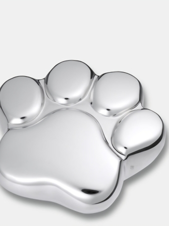 Urn Pootje voor Kat of Hond - Zilverkleurig glimmend ( 3 formaten)