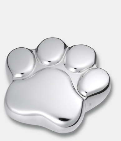Urn Pootje voor Kat of Hond - Zilverkleurig glimmend ( 3 formaten)