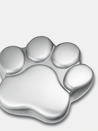 Urn Pootje voor Kat of Hond - Zilverkleurig mat ( 3 formaten)