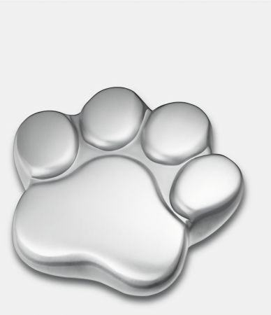 Urn Pootje voor Kat of Hond - Zilverkleurig mat ( 3 formaten)