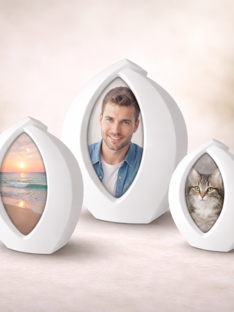 Urn met foto - Wit
