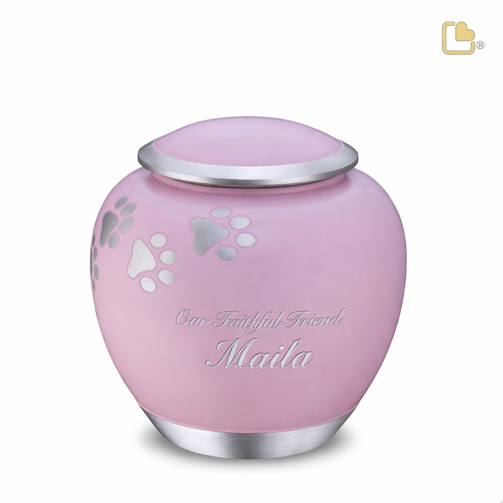 c6093495-5224-4321-b945-50649ac64433 Dierenurn met pootjes - Roze shadow ( 1.4 liter)
