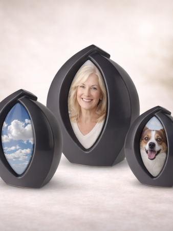 Urn met foto - Zwart