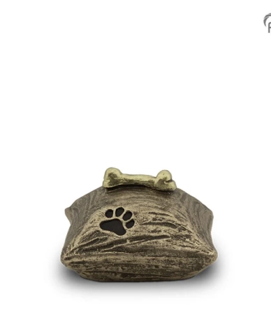 Keramische Urn brons - bot met poot