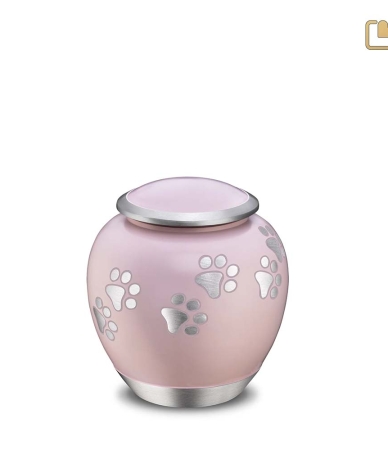 Dierenurn met pootjes - Roze shadow ( 0.6 liter)