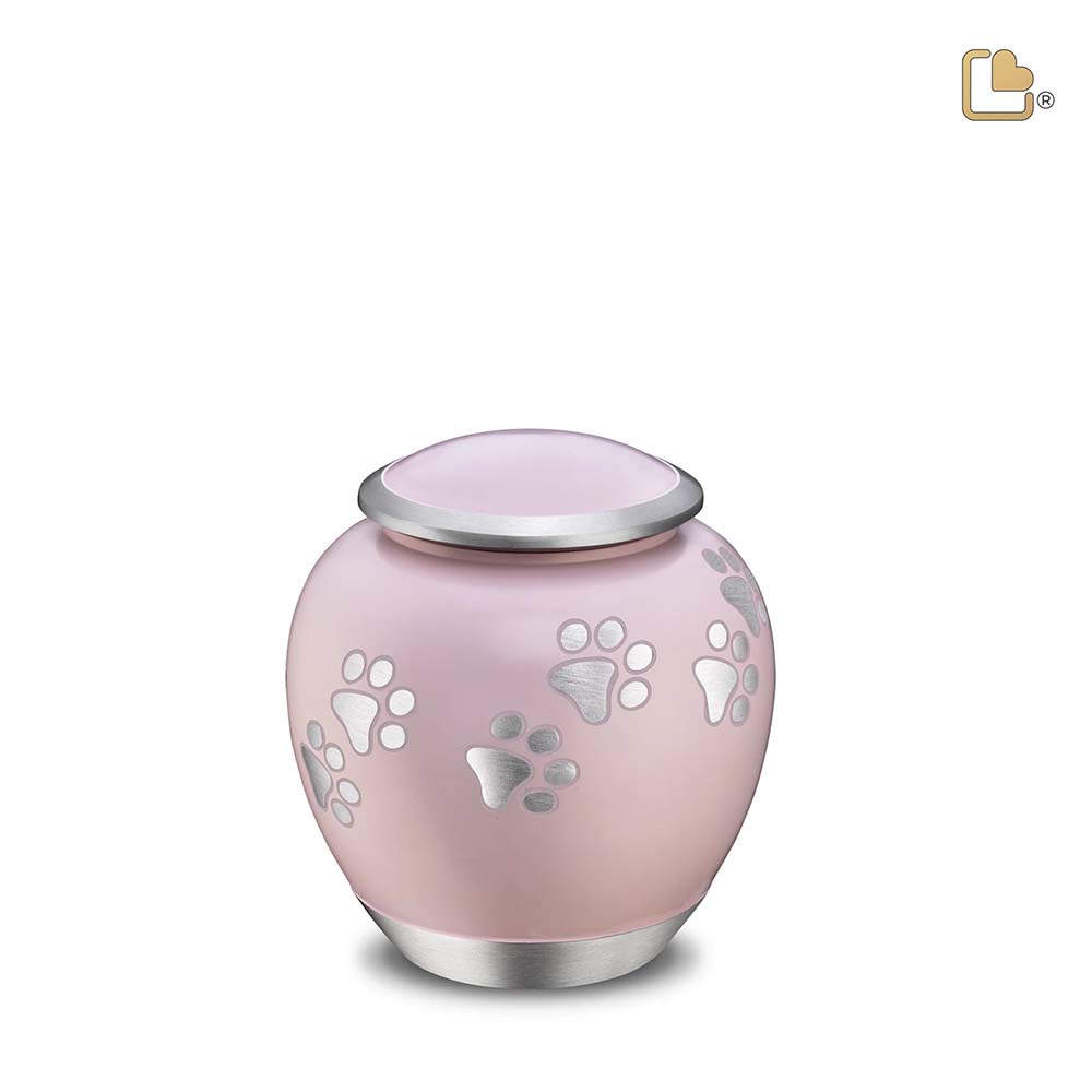 kleine-loveurns-Shadow-dieren-urn-hond-urnen-kat-P552S-urnwebshop Dierenurn met pootjes - Roze shadow ( 0.6 liter)