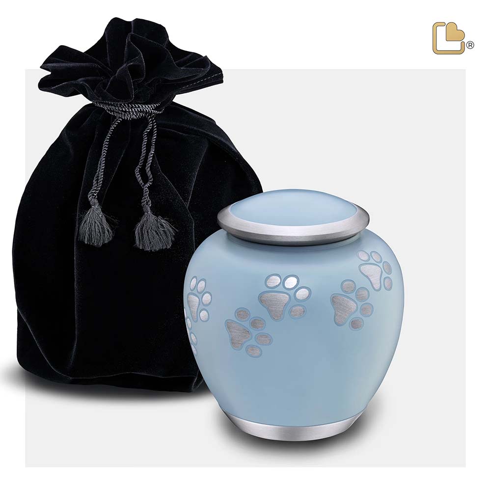 Dierenurn met pootjes - Blue shadow ( 1.1 liter)