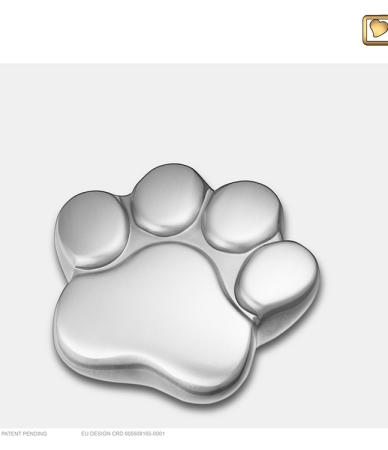 Urn Pootje voor Kat of Hond - Zilverkleurig mat ( 3 formaten)