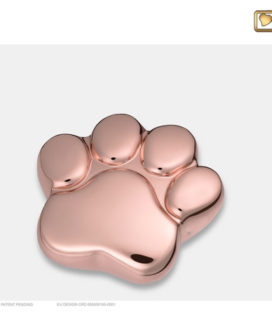 Urn Pootje voor Kat of Hond - Rose Glimmend ( 2 formaten)