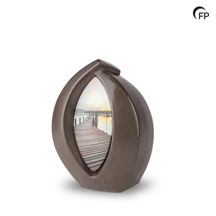 Urn met foto - Donker Bruin