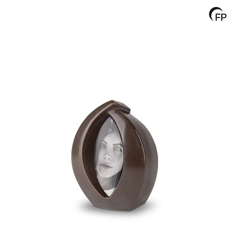 Urn met foto - Donker Bruin