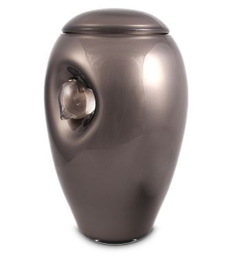 Urn Glas Antraciet - met hartje (3.8 liter)