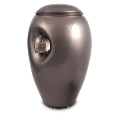 Urn Glas Antraciet - met hartje (3.8 liter)