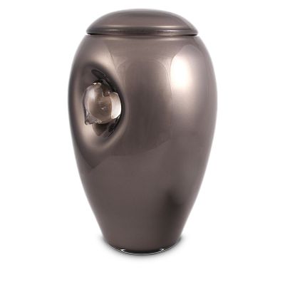 Urn Glas Antraciet - met hartje (3.8 liter)