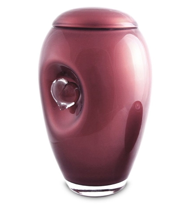 Urn Glas Bordeaux - met hartje (3.8 liter)