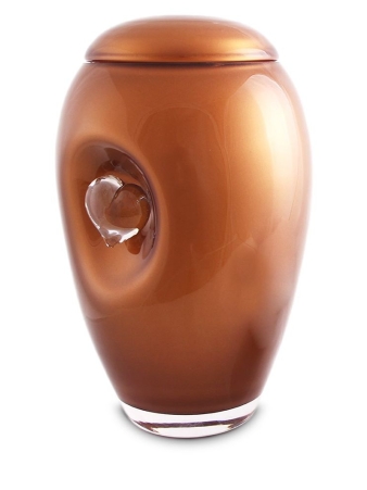 Urn Glas Rusty Brown - met hartje (3.8 liter)