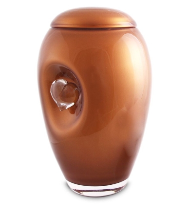 Urn Glas Rusty Brown - met hartje (3.8 liter)