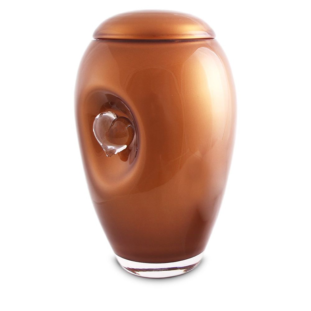 Urn Glas Rusty Brown - met hartje (3.8 liter)