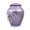 unagu068-6 Urn Glas Lila - met 3 vlinders (3.5 liter)