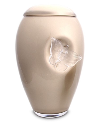Urn Glas Cappuccino - met vlinder (3.5 liter)