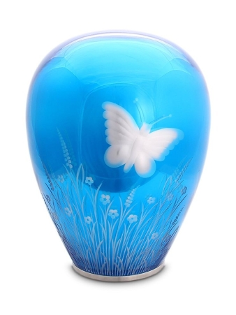 Glazen urn met vinder - Blue heaven ( 2.75 liter)