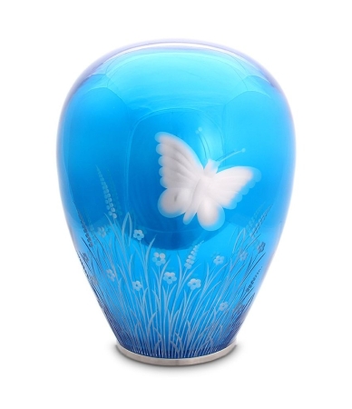 Glazen urn met vinder - Blue heaven ( 2.75 liter)