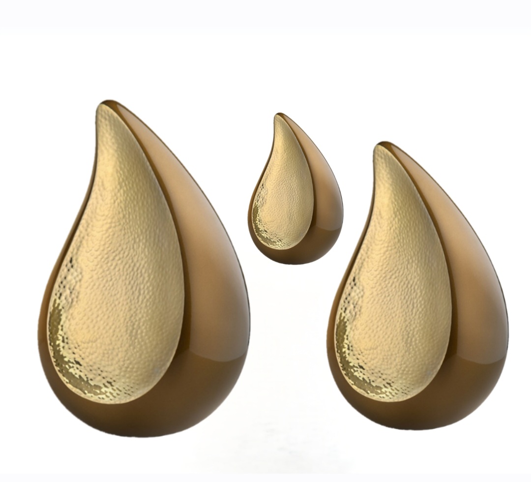 26809 Urn traan donkerbruin & goudkleur