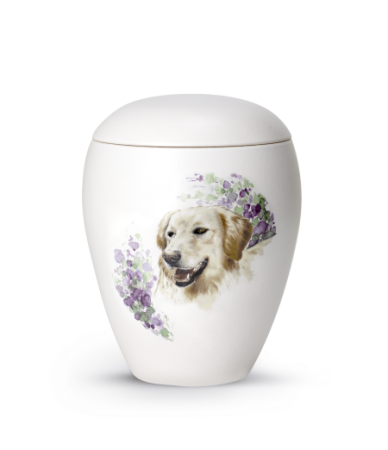 Keramische dieren urn Golden Retriever