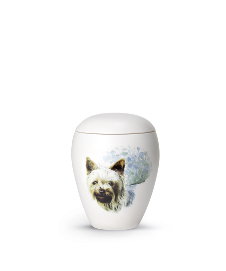 Keramische honden urn Yorkshire ( met of zonder waxinelicht)