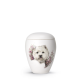 Keramische honden urn Terrier ( met of zonder waxinelicht)